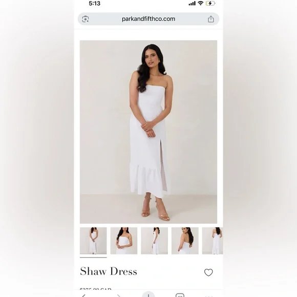 Park & Fifth Classic White Dress - Picture 3 of 3